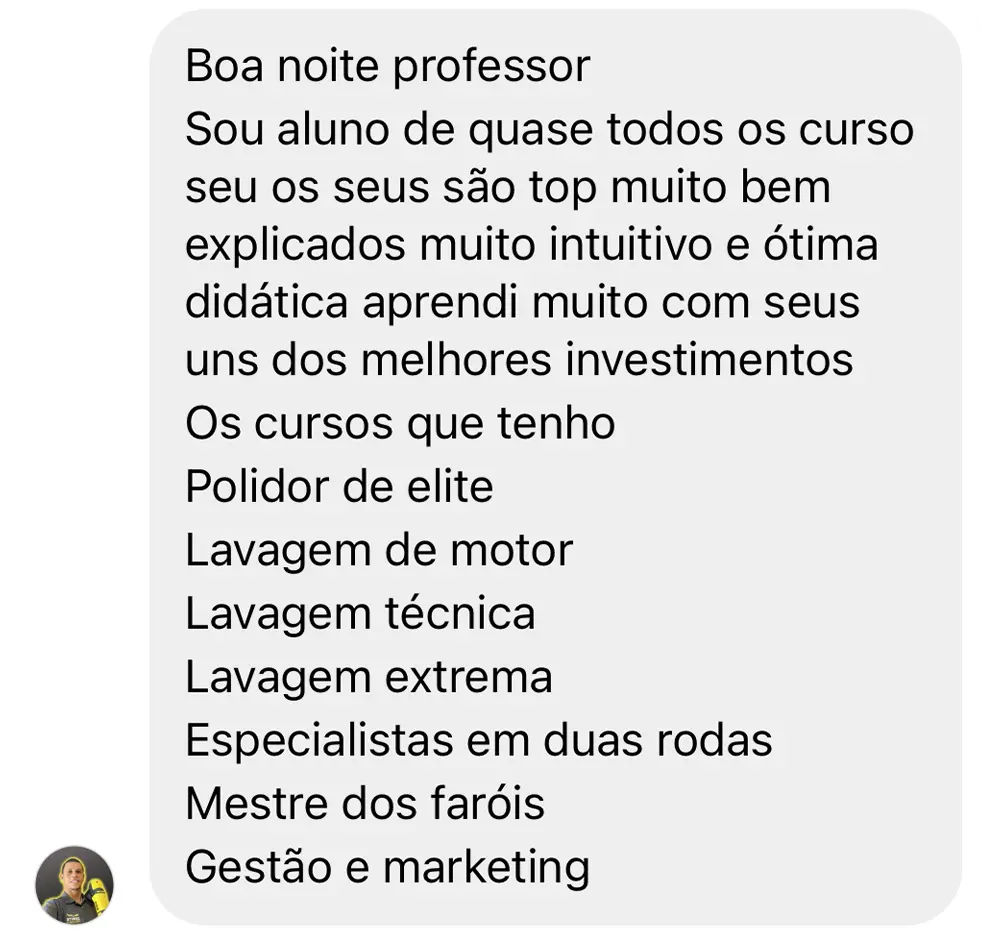 Depoimento de aluno