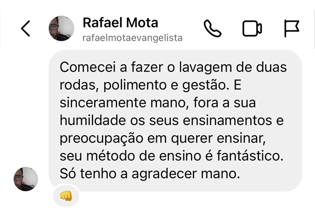 Depoimento de aluno