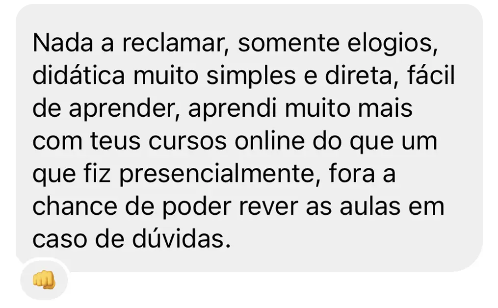 Depoimento de aluno